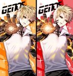  bad_id bad_pixiv_id black_sclera blonde_hair character_name cyborg genos glowing male_focus myoya one-punch_man solo yellow_eyes 