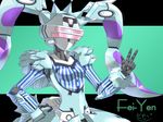  fei-yen highres mecha no_humans robot solo twintails virtual_on 