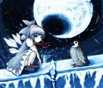  ashiyama_yoshinori bird blue_eyes blue_hair cirno penguin ribbon solo touhou 