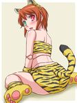  animal_ears animal_print doll_joints heterochromia kurai_(cry) md5_mismatch rozen_maiden solo souseiseki tail tiger_print 