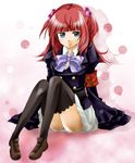  akatsuki_hijiri armband bad_id bad_pixiv_id bow bowtie red_hair skirt solo thighhighs two_side_up umineko_no_naku_koro_ni ushiromiya_ange 