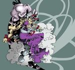  blonde_hair cloud elbow_gloves gap gloves hat hirano_masanori parasol solo touhou umbrella yakumo_yukari 