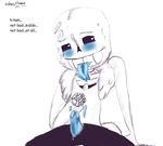  animextremex blue_tongue blush bone cum cum_on_arm cum_on_face cum_on_hand cum_on_stomach english_text erection monster penis sans_(undertale) sitting skeleton sweat text tongue tongue_out undertale video_games white_eyes 