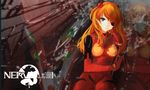  bangs blue_eyes bodysuit bracer broken_glass cowboy_shot dre duct_tape english eva_02 eyepatch glass gloves hair_ornament hair_twirling highres logo long_hair looking_at_viewer mecha neon_genesis_evangelion nerv number orange_hair parted_lips pilot_suit plugsuit rebuild_of_evangelion reflection shikinami_asuka_langley solo souryuu_asuka_langley turtleneck 