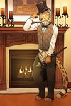  bow_tie bulge candle cheetah classy clothing feline fire hat italian lipstick male mammal pinup pose poster sheath solo spotthecat tsaiwolf underwear undressing 