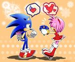  &lt;3 amy_rose anthro black_nose boots clothing dress duo female flower footwear gloves hair headband hedgehog male mammal pink_hair plant short_hair sonic_(series) sonic_the_hedgehog unknown_artist video_games 