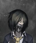  absurdres androth brown_hair collarbone formal gloves highres looking_at_viewer mask one_eye_covered original short_hair solo suit yellow_eyes 