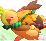  balls blush chespin clothing conditional_dnp duo eyes_closed frottage hand_on_head kissing lemoncore male male/male nintendo penis pok&eacute;mon pok&eacute;mon_mystery_dungeon sex tepig video_games 