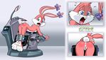  absurd_res anthro anus babs_bunny bbmbbf bdsm bondage bound bow butt cutaway female fur hi_res lagomorph looking_back lying machine mammal nude pink_fur presenting presenting_hindquarters pussy rabbit raised_tail solo spanking surprise tears tiny_toon_adventures warner_brothers 
