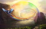  2015 equine female flying friendship_is_magic hi_res mammal my_little_pony pegasus rainbow rainbow_dash_(mlp) remake sonic_rainboom viwrastupr wings 