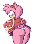  2015 amy_rose anthro big_breasts big_butt breasts butt clothing female growth hedgehog huge_breasts mammal solo sonic_(series) stunnerpony torn_clothing 