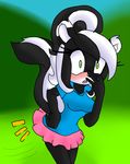  anthro blush clothed clothing embarrassed fart female gas mammal skunk 