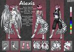  2015 alexis animal_genitalia anthro anus back blue_eyes breasts canine canine_penis clothing eliana-asato feathers feline fishnet front_view fur hair herm hybrid intersex knot mammal model_sheet nipples open_mouth penis piercing pink_hair pink_penis pussy sheath short_hair solo standing tattoo tiger tongue white_fur white_tiger wings wolf 