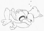  2015 abra erection eyes_closed feral lying male mammal monochrome nintendo open_mouth penis pok&eacute;mon simple_background sleeping solo traditional_media_(artwork) video_games white_background yaroul 