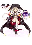  absurdres artist_request asymmetrical_legwear bandages blush braid cape floating floating_hair floating_object full_body hexagram highres holding kizuki_nagare legs_together light_smile long_hair maiden_craft navel official_art pot solo star_of_david twin_braids white_hair yellow_eyes 