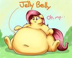  belly big_belly cutie_mark equine feathered_wings feathers female fluttershy_(mlp) friendship_is_magic fur graphene hair hooves horn horse long_hair mammal my_little_pony open_mouth overweight pegasus pink_hair pony simple_background solo text white_background wings yellow_fur 