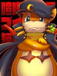  buizel crossed_arms hat japanese_text kill_la_kill longcoat mako_mankanshoku nintendo pok&eacute;mon text unknown_artist video_games 