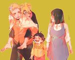  2girls black_hair blonde_hair brother_and_sister closed_eyes facial_mark family father_and_daughter father_and_son husband_and_wife hyuuga_hinata jump_(ah0029) long_hair mother_and_daughter mother_and_son multiple_boys multiple_girls naruto naruto_(series) short_hair siblings smile uzumaki_boruto uzumaki_himawari uzumaki_naruto 
