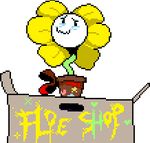  2015 animated bow box flower flowey_the_flower plant pot_(disambiguation) shop undertale video_games 
