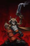  armor claws fangs guardians_of_the_galaxy gun handgun hellboy mammal pistol raccoon ranged_weapon rocket_raccoon skull weapon 