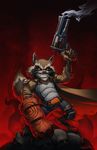  belt claws fangs guardians_of_the_galaxy gun handgun hellboy mammal marvel pistol raccoon ranged_weapon rocket_raccoon simeon_spirov_(artist) skull toothpick trenchcoat weapon 