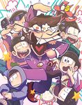  bowl bowl_cut brothers brown_hair buck_teeth chopsticks dress_shirt facial_hair flying_sweatdrops formal gashi-gashi heart heart_in_mouth heterochromia hood hoodie iyami jitome leg_hug loose_socks male_focus matsuno_choromatsu matsuno_ichimatsu matsuno_juushimatsu matsuno_karamatsu matsuno_osomatsu matsuno_todomatsu mouretsu_atarou multiple_boys mustache necktie nyarome osomatsu-kun osomatsu-san pink_neckwear plaid plaid_shirt purple_suit rice rice_bowl self_shot selfie_stick sextuplets shaded_face sheeeh! shirt shoes shorts siblings smile sneakers socks star suit sunglasses surprised tears theft wallet 