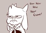  2015 angry annoyed anthro asgore_dreemurr boss_monster cape caprine chibi clothing goat humor male mammal mudkipful pun solo text undertale video_games young 