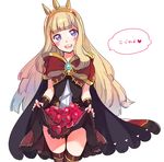  :d blonde_hair blush cagliostro_(granblue_fantasy) crown fuji_fujino granblue_fantasy heart heart-shaped_pupils long_hair open_mouth purple_eyes simple_background smile solo symbol-shaped_pupils teeth thighhighs white_background 