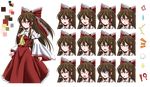  &gt;:( &gt;_&lt; /\/\/\ 1girl :3 :d :o ^_^ absurdres anger_vein ascot blush brown_eyes brown_hair closed_eyes color_guide commentary_request d: detached_sleeves expressions frown hakurei_reimu highres long_hair looking_at_viewer o_o open_mouth skirt skirt_set smile smirk solo sweatdrop tachi-e tatsuya_(guild_plus) tears teeth touhou transparent_background tsurime turn_pale v-shaped_eyebrows very_long_hair xd 