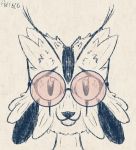  anthro asdruballe eyewear female fur glasses hi_res mammal markings solo tribal_markings white_fur 