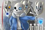  2015 bone boss_monster clothing digital_media_(artwork) gaster_blaster h3nger hi_res male sans_(undertale) skeleton smile solo undertale video_games 