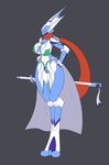  amphibian anthro big_breasts breasts female frog greninja hi_res long_tongue melee_weapon nintendo pok&eacute;mon r-mk solo sword tongue video_games warframe weapon 