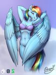  2015 anthro breasts clothed clothing cutie_mark equine female friendship_is_magic hair hi_res horse mammal my_little_pony pegasus pony rainbow_dash_(mlp) reaper3d simple_background solo wings 