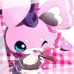  &lt;3 blue_eyes blush fur male murufu pink_background pink_fur pinkipoo simple_background white_background yo-kai_watch 