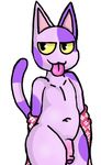  animal_crossing animal_humanoid bob_(animal_crossing) cat cat_humanoid clothing feline flower fur humanoid iguanasarecool invalid_tag male mammal nintendo penis plant purple_fur shirt spots tongue undressing video_games yellow_eyes 