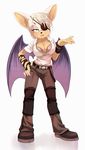  anthro bat big_breasts bra breasts clothing eye_patch eyewear female hair half-closed_eyes hi_res looking_at_viewer mammal rouge_the_bat simple_background smile solo sonic_(series) standing totesfleisch8 underwear white_background white_hair wings 