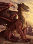  2015 big_penis danza dragon feral hi_res huge_penis knot male penis saliva sharp_teeth smaug solo spikes teeth the_hobbit wings 