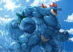  bulk feraligatr giant hunk muscular nintendo pok&eacute;mon pose scarf video_games waddledox waddy water 