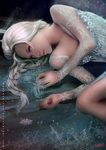  blonde_hair blue_eyes braid elsa_(frozen) frozen_(disney) highres kevin_glint long_hair signature single_braid solo watermark web_address 