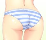  ass from_behind panties shiny shiny_skin simple_background solo striped striped_panties tamanegi_(genpi) thighs underwear underwear_only 
