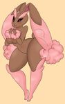  alternate_color anthro black_sclera breasts female hi_res hoshime lopunny nintendo nipples nude pink_eyes pok&eacute;mon shiny_pok&eacute;mon smut-valerian solo video_games 