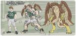  2015 anthro avian bald_eagle bird bleachers canine clothing eagle feral field football_player full_moon helmet hi_res loboleo male mammal moon pheagle philadelphia_eagles torn_clothing transformation uniform were werewolf wolf 