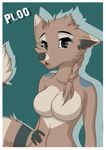  anthro breasts canine crescent0100 english_text featureless_breasts female fox half-closed_eyes invalid_tag looking_at_viewer mammal navel nude open_mouth simple_background solo text tongue 