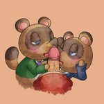  animal_crossing blush cub flygon_(artist) hi_res male male/male mammal nintendo oral penis sl350 tanuki timmy_nook tommy_nook tongue video_games young 