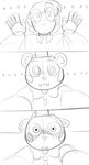  blush clothed clothing duo female five_nights_at_freddy&#039;s five_nights_at_freddy&#039;s_2 hi_res human looking_at_viewer machine male mammal monochrome toy_freddy_(fnaf) unnecessaryfansmut video_games 