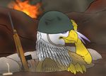  avian backlash91 explosion feline fire friendship_is_magic gilda_(mlp) gryphon gun helmet humor lion mammal my_little_pony ranged_weapon smoke war weapon 