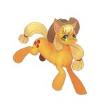  absurd_res applejack_(mlp) blonde_hair celebrated_earl cutie_mark earth_pony equine female feral freckles friendship_is_magic green_eyes hair hat hi_res horse mammal my_little_pony pony simple_background solo 