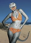  beach clothing crocodile edit female hi_res photo_manipulation photomorph pose reptile scales scalie seaside solo swimsuit teeth 