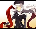  caren_hortensia fate/hollow_ataraxia fate/stay_night fate_(series) hat layered_sleeves long_hair sanae_(satansanae) shawl shroud_of_magdalene solo white_hair yellow_eyes 