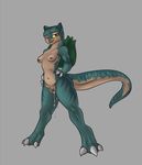  alorix biting_lip bulbasaur bulbawhore female hands_on_hips looking_at_viewer nintendo pok&eacute;mon pussy reptile scalie seductive solo thick_tail video_games 